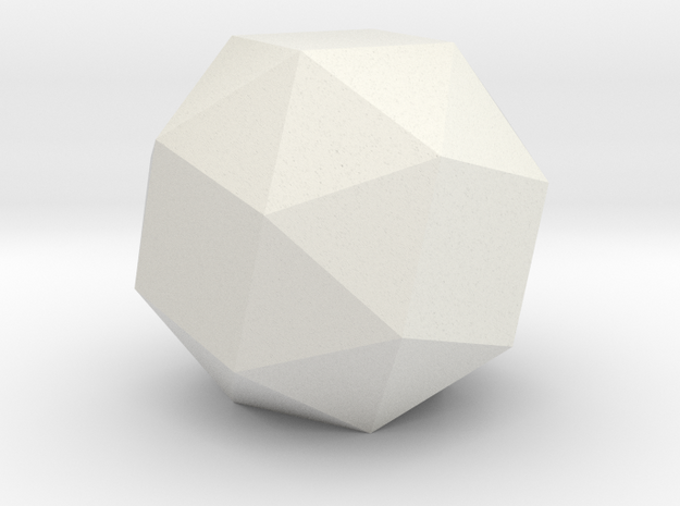 Snub Cube in White Natural Versatile Plastic