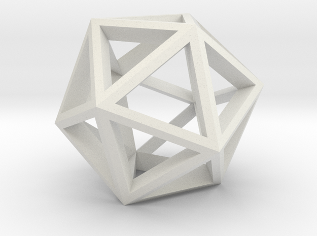 Icosahedron open in White Natural Versatile Plastic