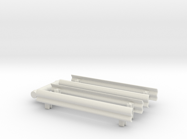 Guard Rail (x4) 1/100 in White Natural Versatile Plastic