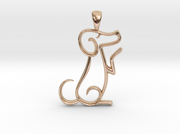 The Dog Pendant Necklace in 14k Rose Gold Plated Brass