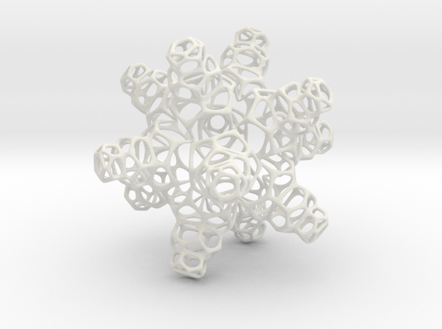 3D Snowflake in White Natural Versatile Plastic