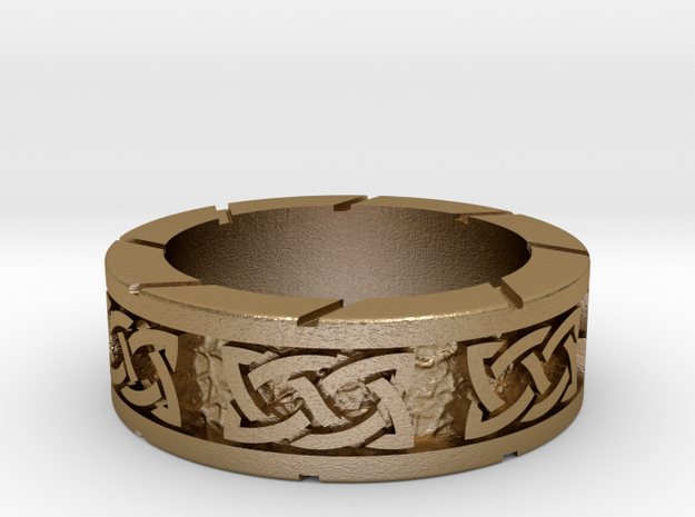 Celtic ring in Polished Gold Steel