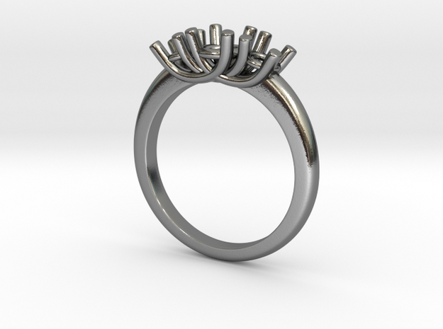 Crossover claw engagement ring  in Polished Silver