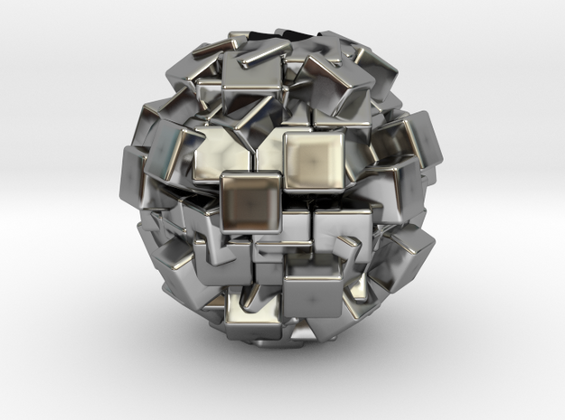 geometric bead pendant  in Antique Silver