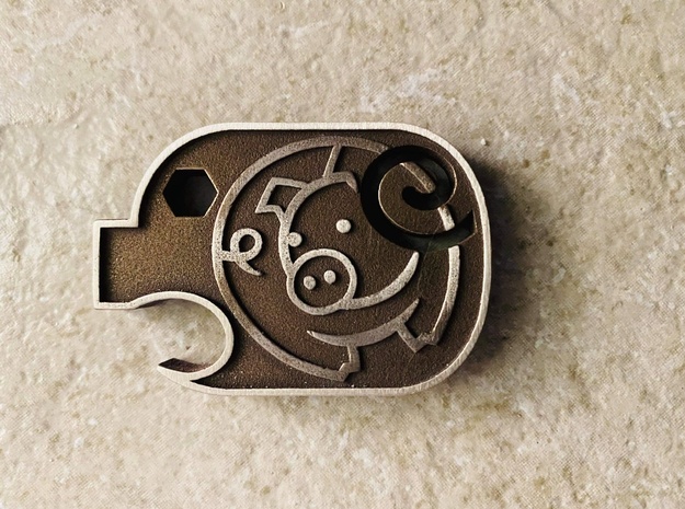 Ham Solo Piggy in Polished Bronze Steel