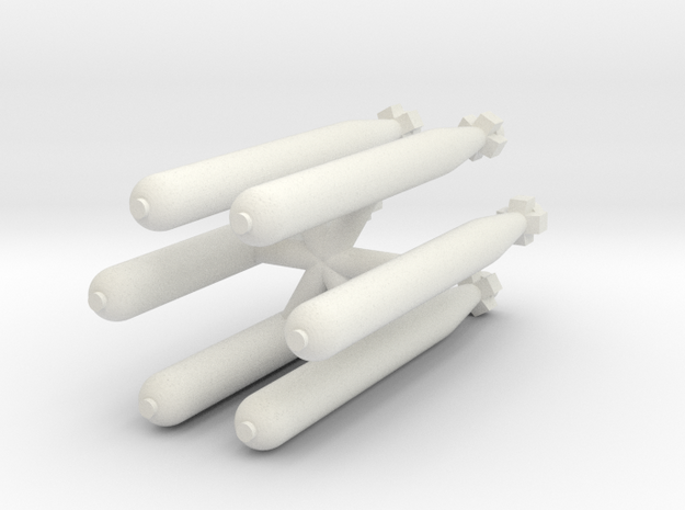 1/144 Japanese aerial torpedo (x6) in White Natural Versatile Plastic