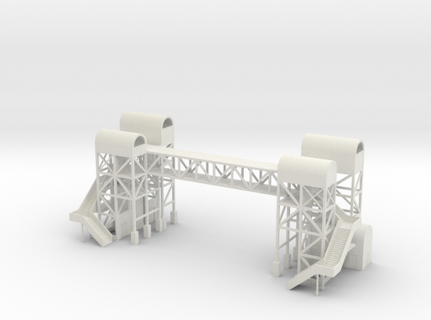 Fullerton Pedestrian Bridge N scale in White Natural Versatile Plastic