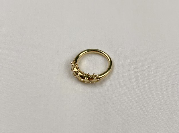 Dotted Circle Ring in 18k Gold: 4 / 46.5