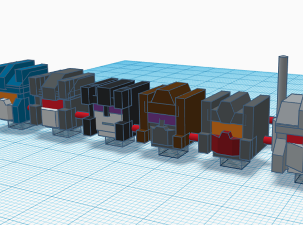 Heads for Combaticon Kreons (Set 2 of 2) in Smooth Fine Detail Plastic
