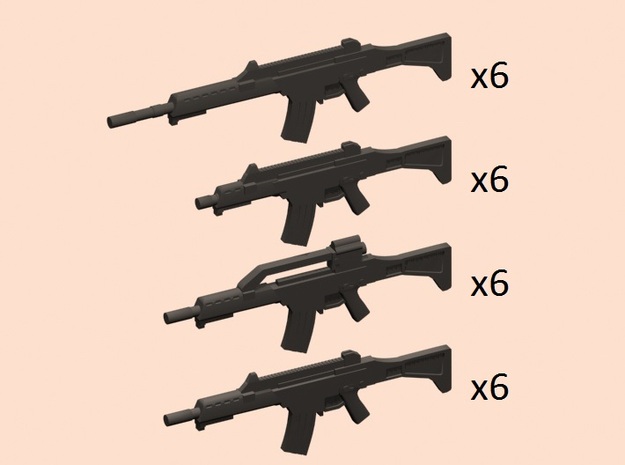 1/35 G36K,KE,KV,C assault rifles in Tan Fine Detail Plastic