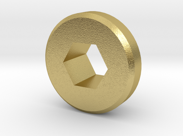 5mm Hex to 3/8 Inch Hex Shaft Adapter in Natural Brass