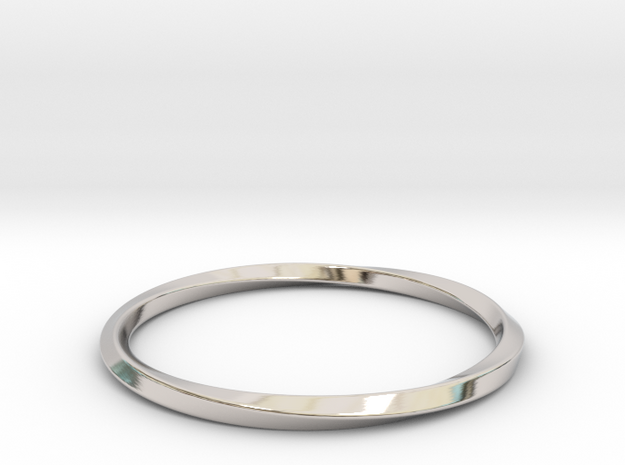 Mobius Bracelet - 360 in Rhodium Plated Brass: Small