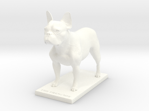 The Frenchie in Standard Pose in White Processed Versatile Plastic: Small