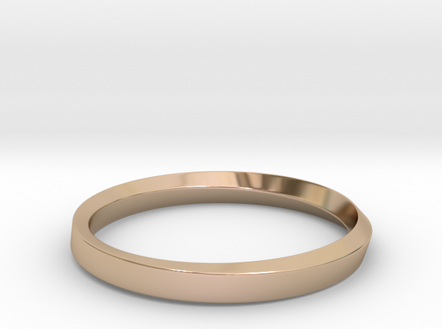 Mobius Bracelet - 90 _ Wide in 14k Rose Gold Plated Brass: Small