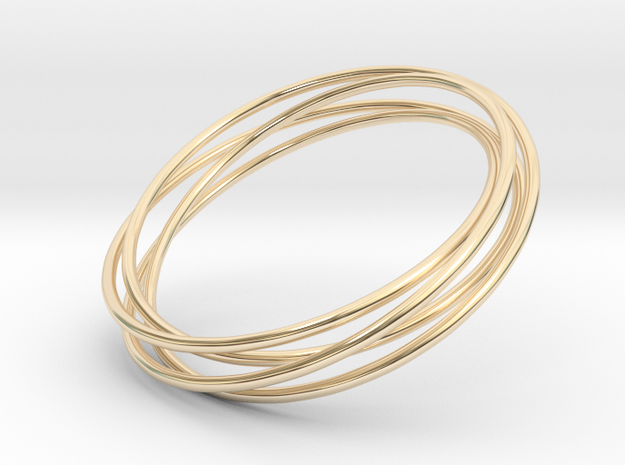 Torus Knot Bracelet_A in 14k Gold Plated Brass: Small