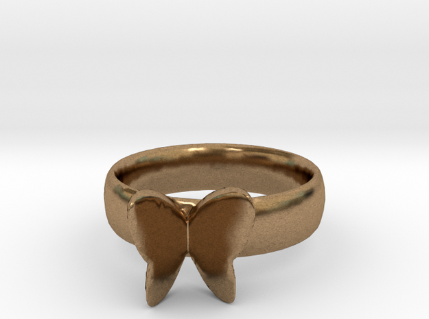 Butterfly Ring thiner band 20mm x 20mm in Natural Brass