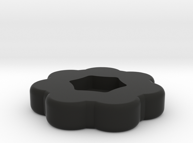 Thumbwheel for 4 inch hexagonal screws in Black Natural Versatile Plastic