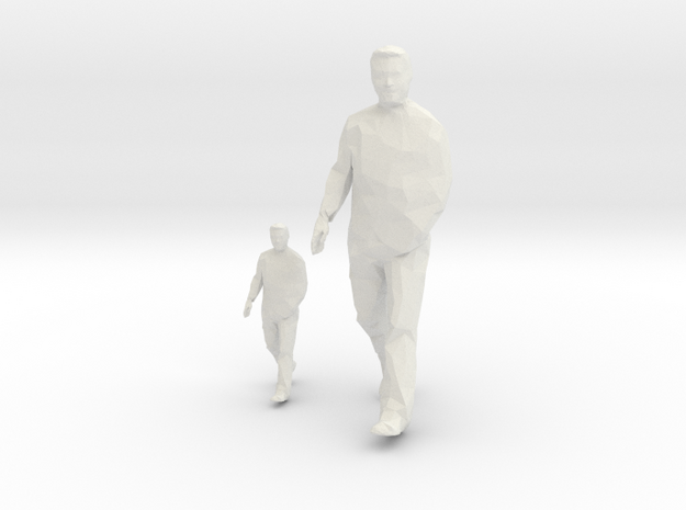 Architectural Man - 1:50 + 1:100 - Walking (2) in White Natural Versatile Plastic