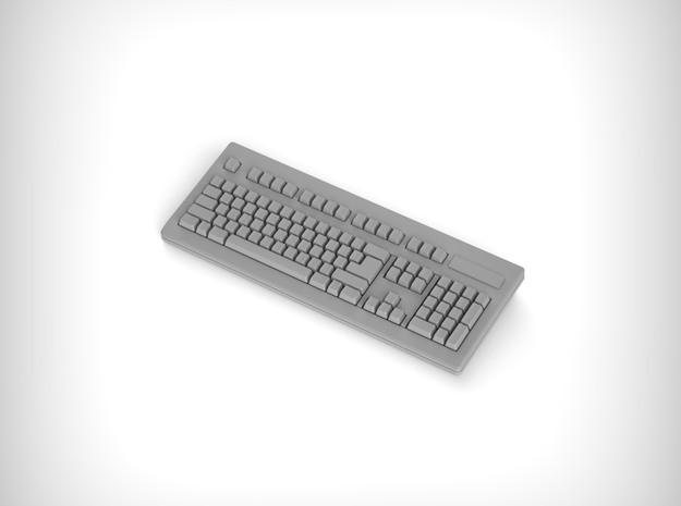 Computer Keyboard 01. 1:35 Scale in Tan Fine Detail Plastic
