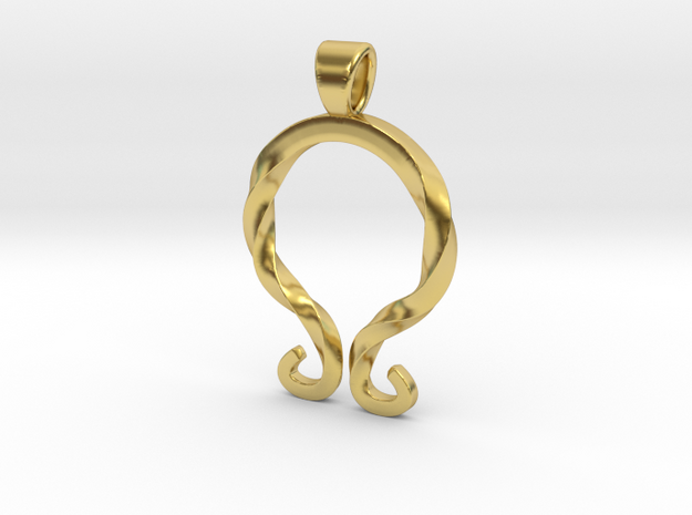 Omega [pendant] in Polished Brass