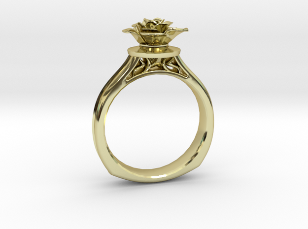 Flower Ring 101 (Contact to Add Stones) in 18K Yellow Gold