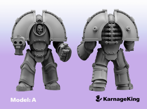 ST:1 Invader Armor - Base Model: A in Tan Fine Detail Plastic
