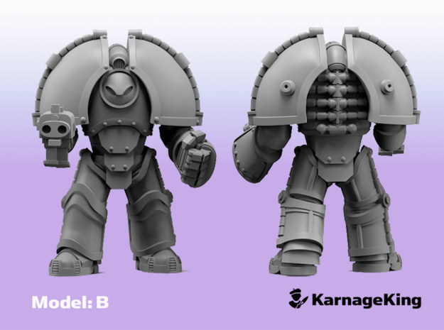 ST:1 Invader Armor - Base Model:B in Tan Fine Detail Plastic