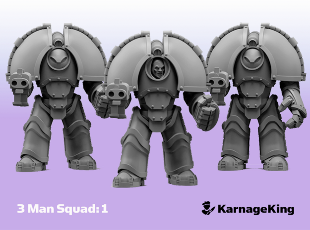 3x ST:1 Invader Squad:1 - Base	 in Tan Fine Detail Plastic