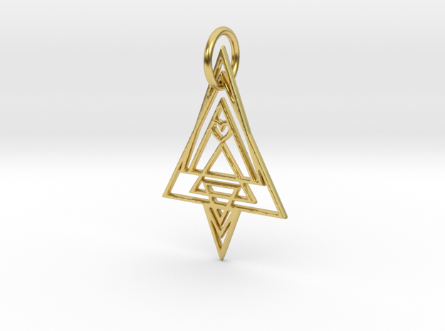 Geometria Pendant in Polished Brass: Medium