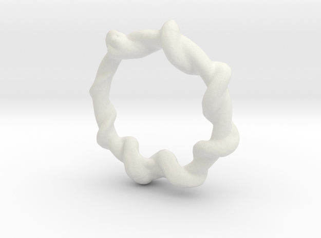 Snake Ring in White Natural Versatile Plastic
