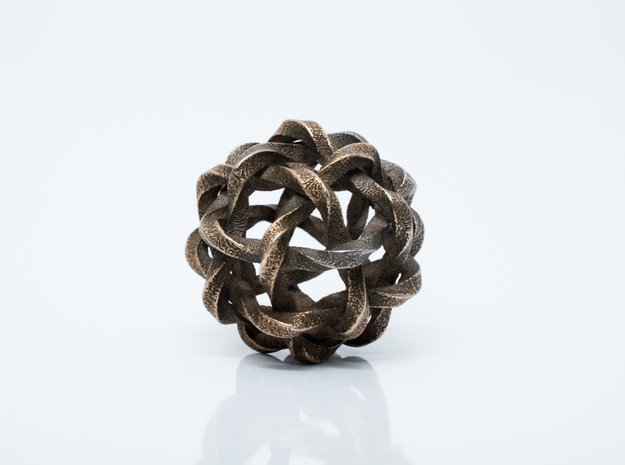 Twisted Single Stranded Globe Knot in Polished Bronzed Silver Steel