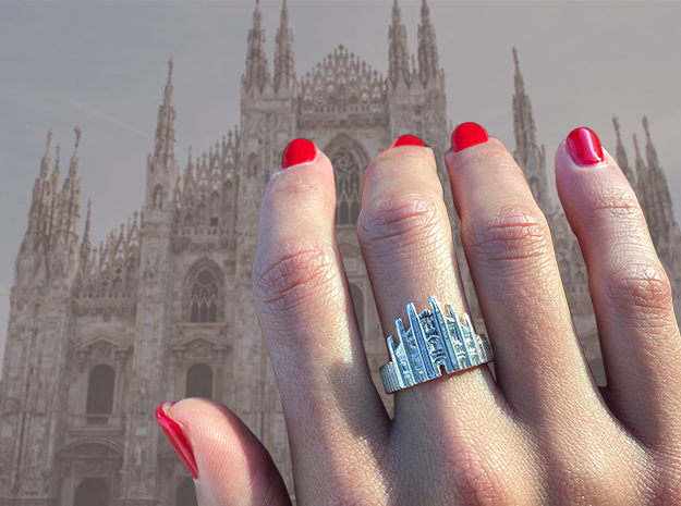 Milan Cathedral Ring in Natural Silver: 7 / 54