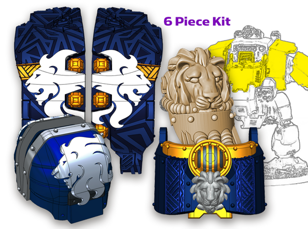 Tribal Lion: Full Atlas Pattern Kit (2) in Tan Fine Detail Plastic