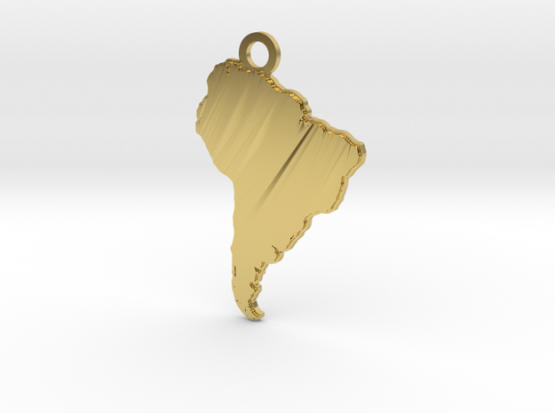 SouthAmerica Pendent in Polished Brass
