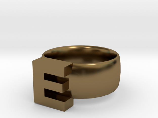 E Ring in Polished Bronze