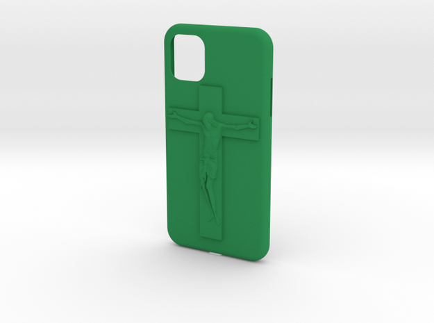 IPhone 11 Jesus Cover in Green Processed Versatile Plastic