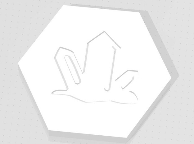 D2 Crystal Symbol Logo in Clear Ultra Fine Detail Plastic