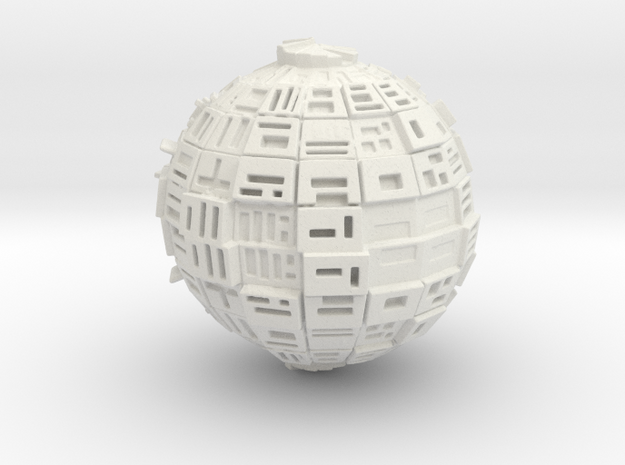 Borg Sphere in White Natural Versatile Plastic