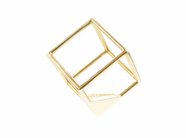 Cube Pendant in Polished Brass