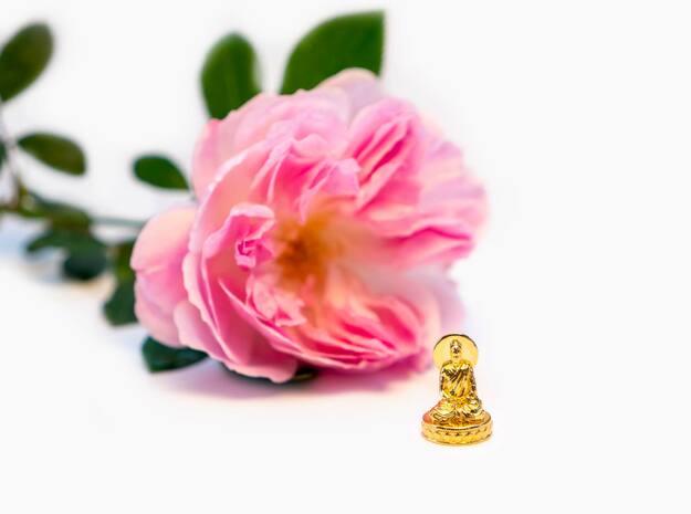 Miniature Buddha in 18k Gold Plated Brass