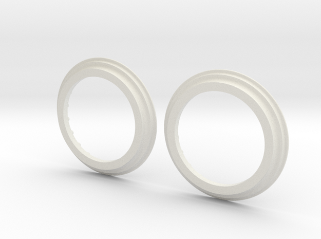 DE Ring Pair in White Natural Versatile Plastic