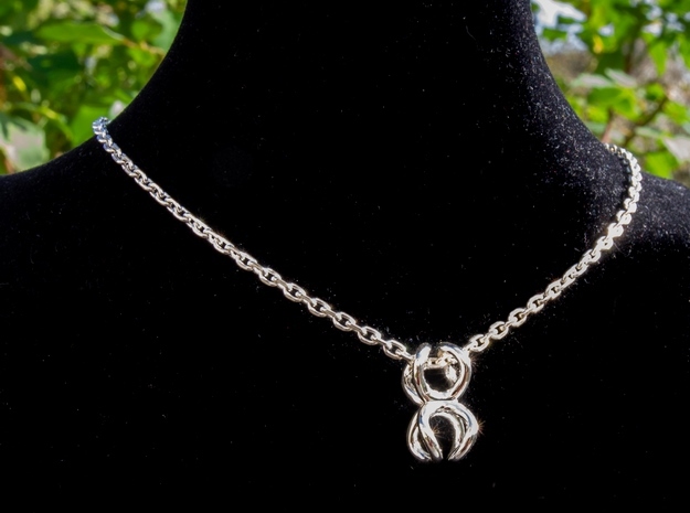 Infinity loops [pendant] in Rhodium Plated Brass