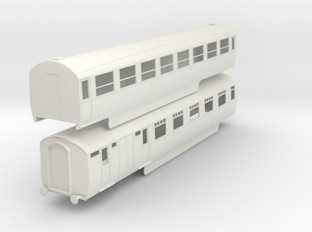 0-43-lner-silver-jubilee-E-F-twin-coach in White Natural Versatile Plastic
