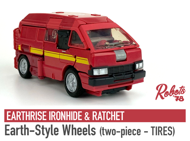 [2PC] ER Ironhide/Ratchet Wheels - Tire Part in White Natural Versatile Plastic