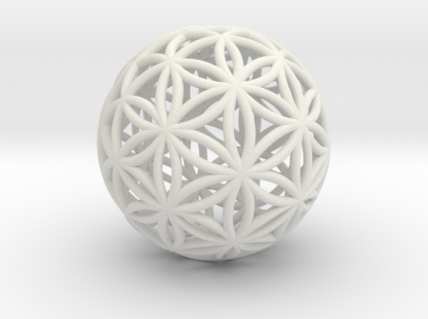 Special Edition 100mm Thick Flower Of Life in White Natural Versatile Plastic
