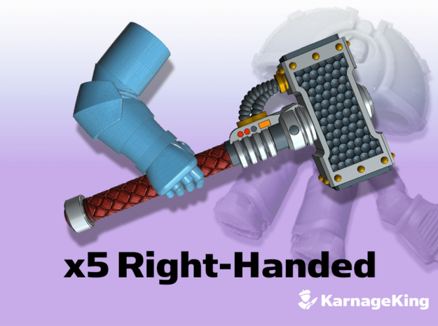 5x ST:1 Right Energy Hammer: Gerite in Tan Fine Detail Plastic