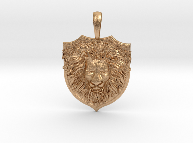 Brave Lion Pendant Jewelry Necklace in Natural Bronze
