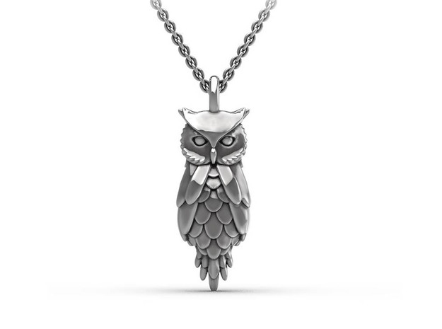  Owl pendant in Antique Silver