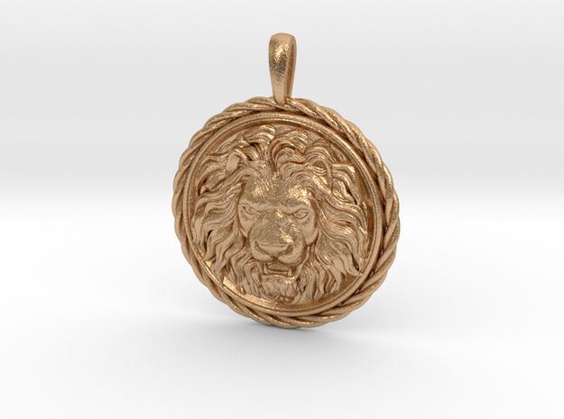 Lion Head Pendant Jewelry in Natural Bronze