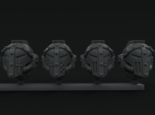 10-20x Dark Angels Knight Helmet Variety Pack in Tan Fine Detail Plastic: Medium